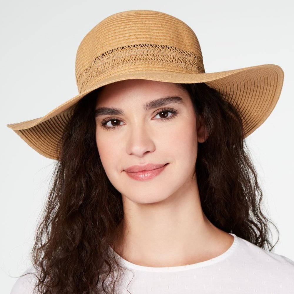 INC Lace-Insert Floppy Hat Adjustable fit band